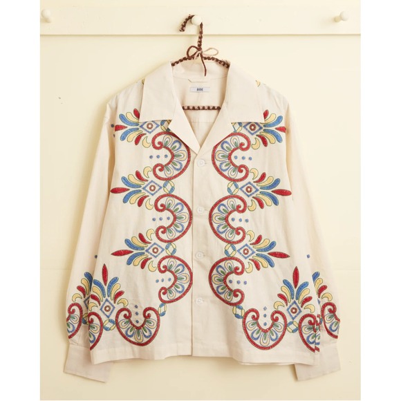 Bode Embroidered Carnival Long Sleeve Shirt Size S/M - Picture 1 of 15